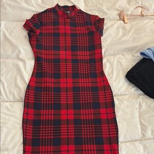 Plaid Red and Black Women's Dress